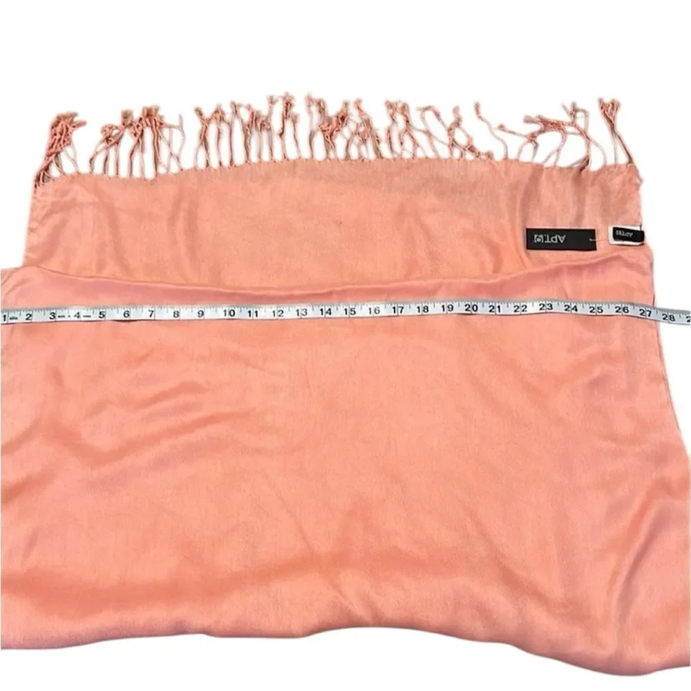NWT Apt9 peachy pink scarf Approximately 82” long w/ fringe 1 flaw see photos